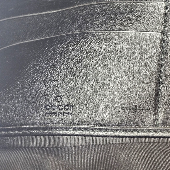 Gucci: Marmont Leather Continental Chevron, Black & White Wallet - Picture 8 of 12